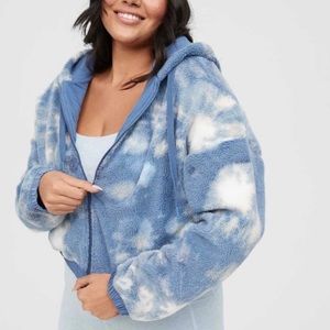 Offline by Aerie sherpa full zip hoodie